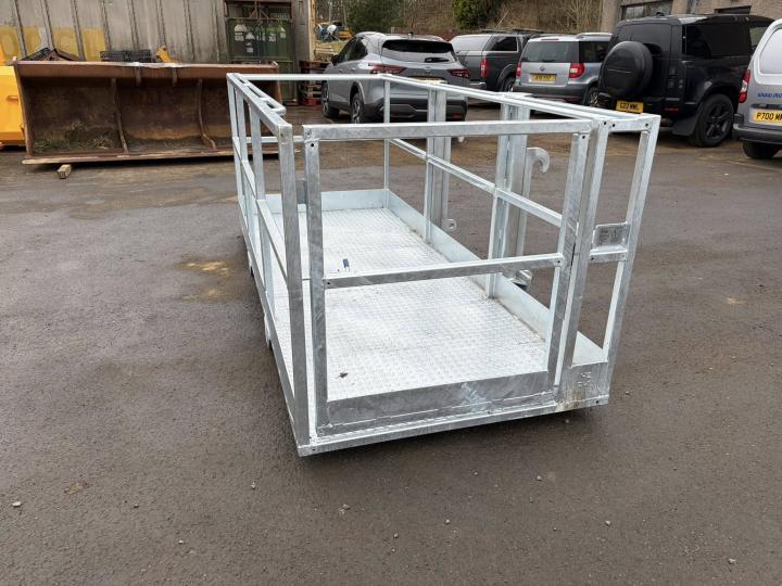 3m x 1.25m galvanised access platform c/w JCB Q-Fit brackets