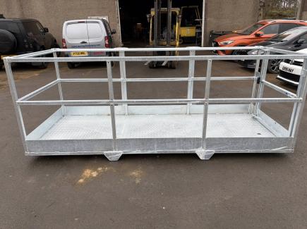 3m x 1.25m galvanised access platform c/w JCB Q-Fit brackets
