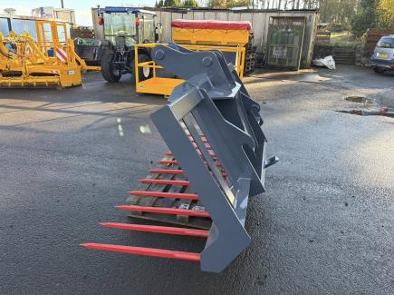 8 ft, 11 tine Muck fork with Merlo and 65mm pin slew brackets