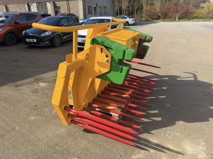 6' 6 tipping stone fork with weight frame for JD wafer weights and tool box