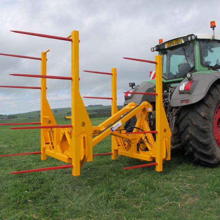 Octa-Quad Bale Handling System - rear section for carrying 8 bales at a time. Showing non-folding tines version.