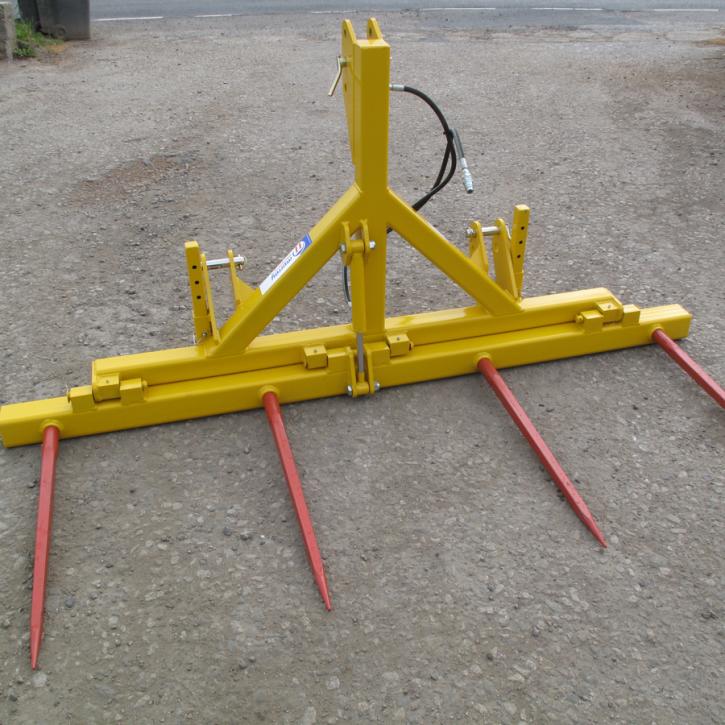 Hydraulically folding Double Front or Rear Bale Spike for tractors (not including stand)