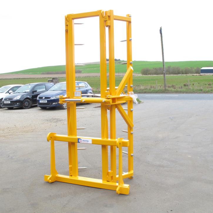 Murray Machinery Big Bale Stacker - for stacking round bales on their ends either 2 or 3 at a time. Showing the 3 bale version. The safest way to stack round bales.