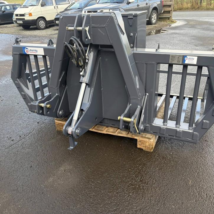 2.4m wide HD Hydraulic Tipping Stone Fork with 40mm Hardox tines and tool box