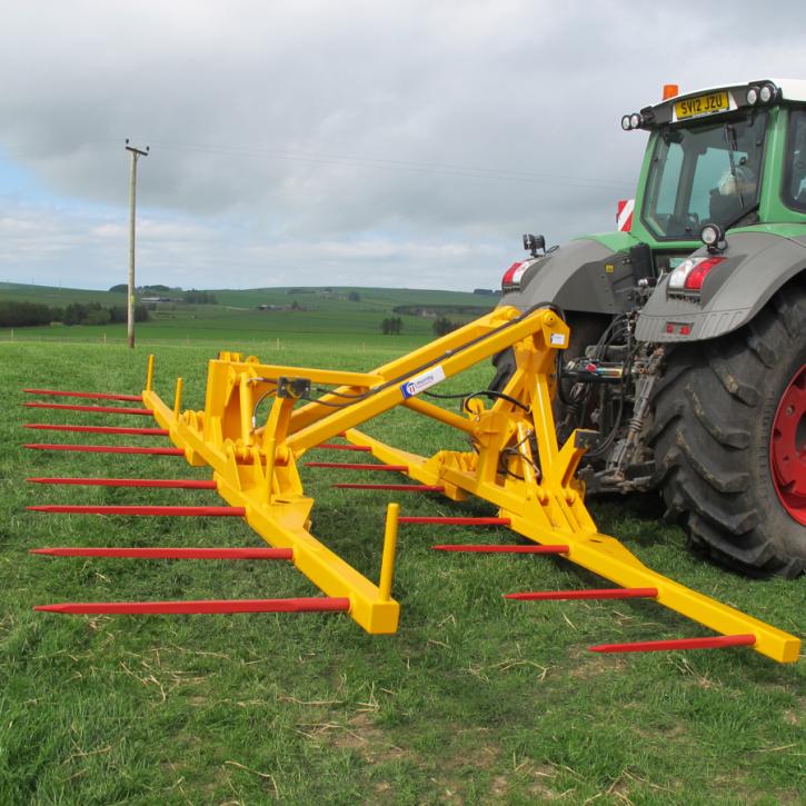 Octa-Quad Bale Handling System - rear section for carrying 8 bales at a time. Showing non-folding tines version.