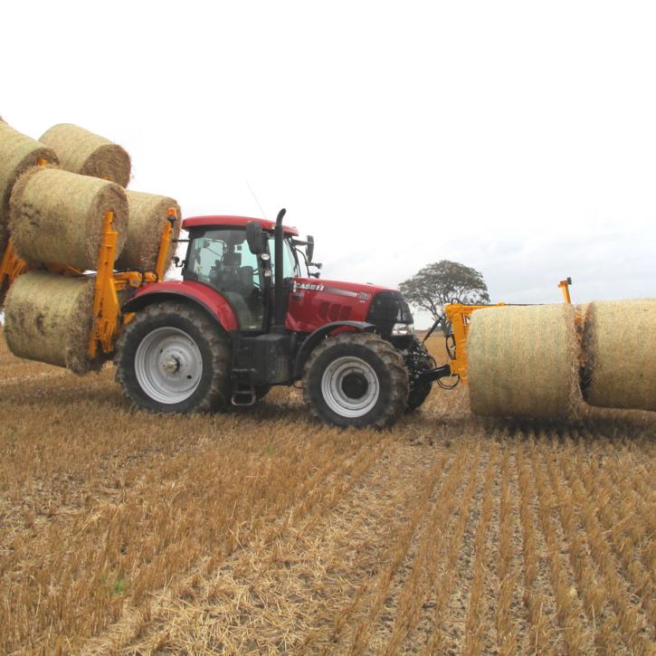 Octa-Quad Bale Handling System - front and rear sections for carrying 12 round bales or 6 Heston bales at a time.