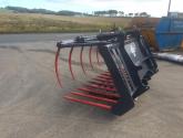 8' Contractor Model Muck Fork and Top Grab c/w Pin and Cone Brackets